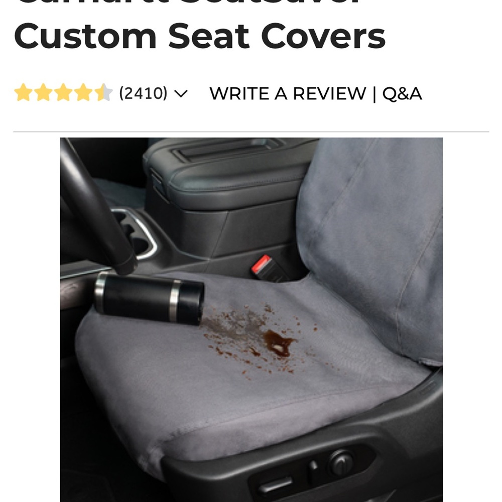 Carhartt Gray Toyota TRD pro front seat covers custom made 2015-2020 - Picture 5 of 5
